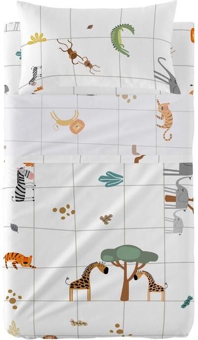 Happyfriday Mini savanna Laken Set 2-delig 100x130 cm (Ledikant) Mini Veelkleurig 100% katoen de kwaliteit van 150 TC
