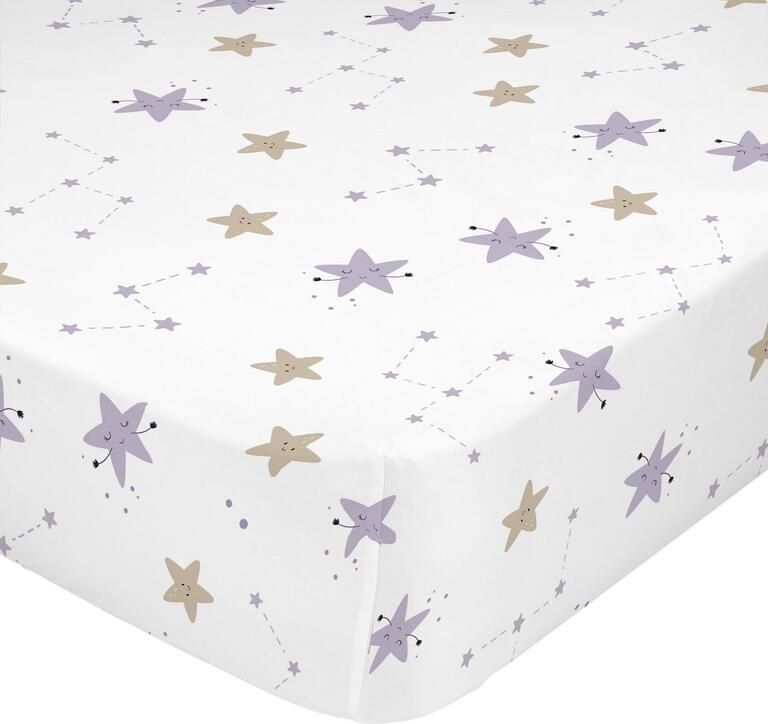 Happyfriday Moons Hoeslaken 70x140x14 cm (Maxiledikant) Moshi Veelkleurig 100% katoen de kwaliteit van 150 TC