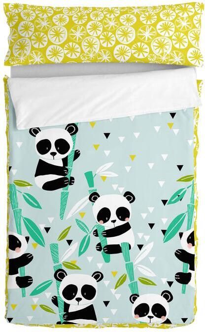 Happyfriday Panda garden blue Noordse tas Moshi Blauw 100% Katoen (buitenkant) 100% Polyester (vulling) de kwaliteit van 150 TC