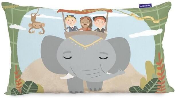 Happyfriday World trip Kussensloop 50x30 cm Mr Fox Veelkleurig 100% katoen de kwaliteit van 150 TC