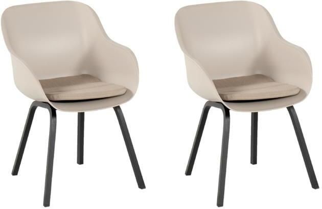 Hartman Le Soleil Tuinstoel Set van 2 Taupe Zwart