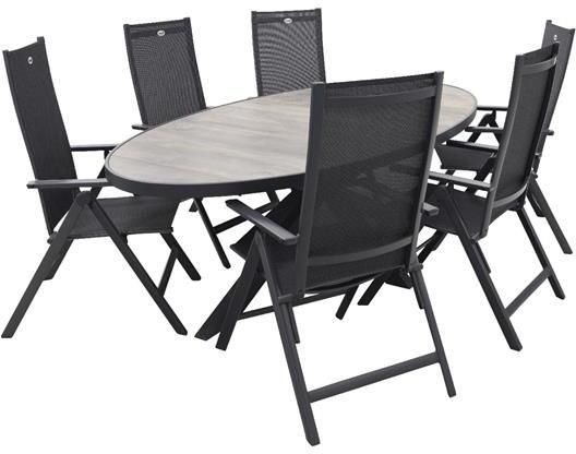 Hartman Napoli|Silva houtlook 240x115 cm. ovale tuinset verstelbaar