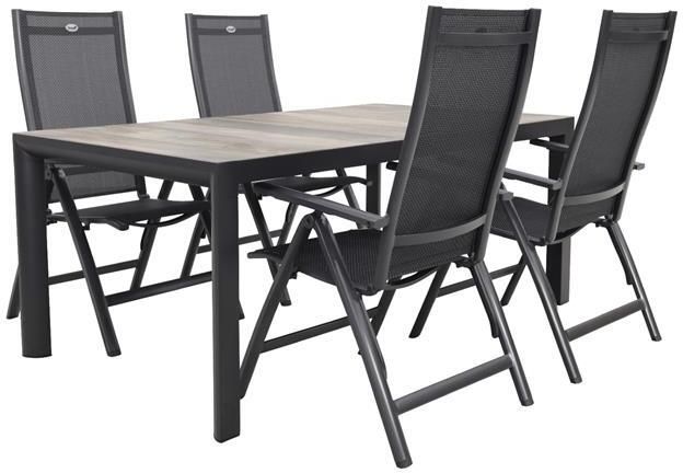 Hartman Roma|Kings tuinset antraciet 180x100 cm.