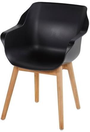 Hartman Sophie Studio dining armstoel Carbon Black Teak poot