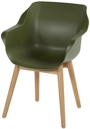 Hartman Sophie Studio dining armstoel Moss Green Teak poot
