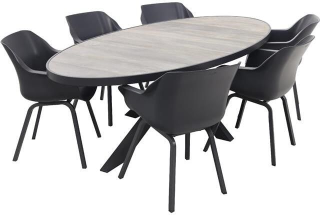 Hartman Sophie|Silva houtlook 240x115 cm. ovale tuinset 7-delig