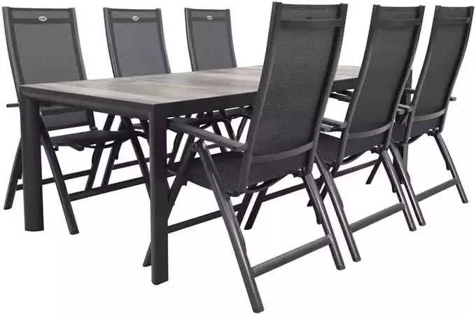 Hartman Roma|Kings tuinset antraciet 220x100 cm.