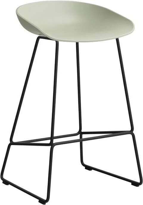 HAY About a Stool AAS38 Barkruk H 65 cm Black Steel Pastel Green