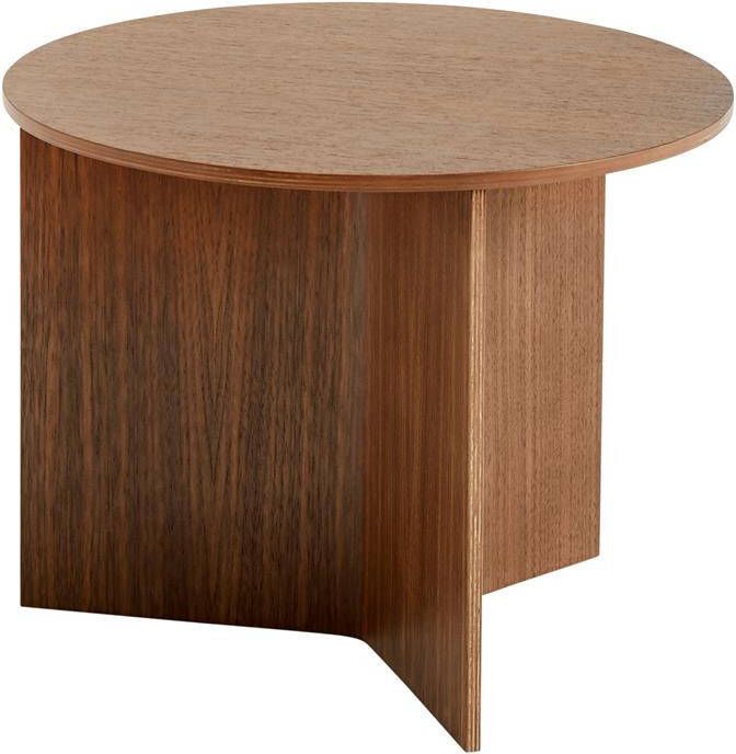 HAY Slit Table Wood Round Bijzettafel Ø 45 cm Walnut