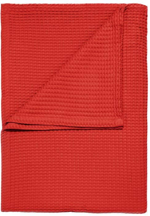 Heckettlane Plaid Wafel Warme deken voor op de bank Katoen 180x260 Rood - Foto 2