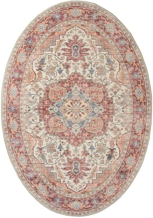 Heritaged Buitenkleed ovaal Vintage Valenca Fino crème rood 200x290 cm - Foto 2