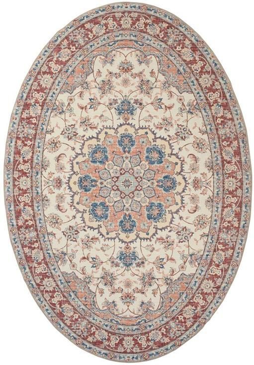 Heritaged Buitenkleed ovaal Vintage Valenca Nova crème rood 80x150 cm - Foto 2