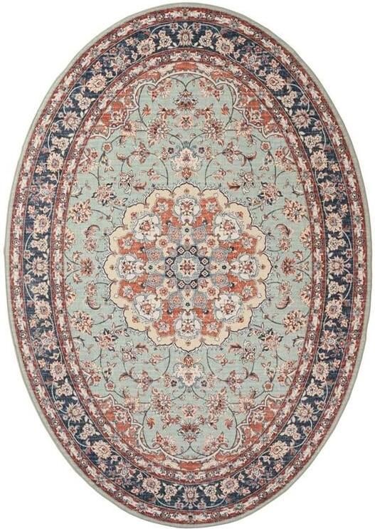 Heritaged Buitenkleed ovaal Vintage Valenca Nova saliegroen rood 160x230 cm - Foto 2