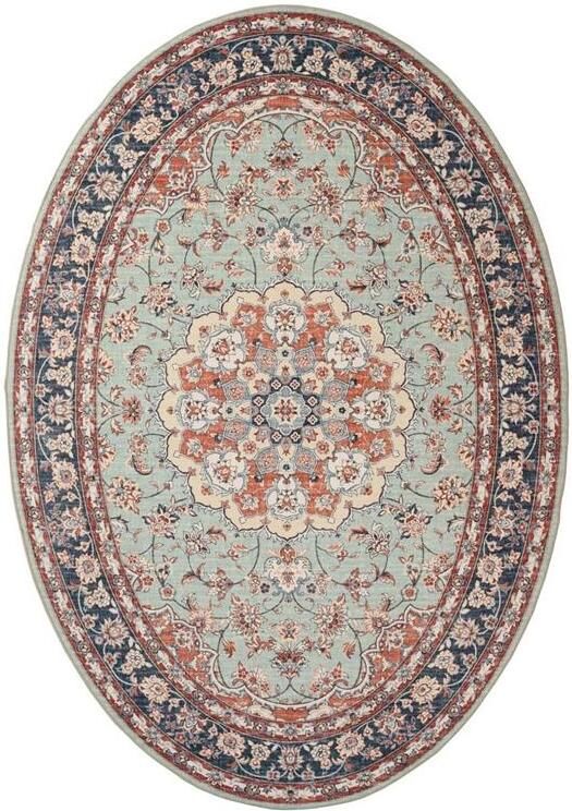 Heritaged Buitenkleed ovaal Vintage Valenca Nova saliegroen rood 230x330 cm - Foto 2