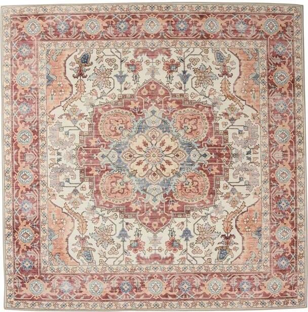 Heritaged Buitenkleed vierkant Vintage Valenca Fino crème rood 230x230 cm - Foto 2