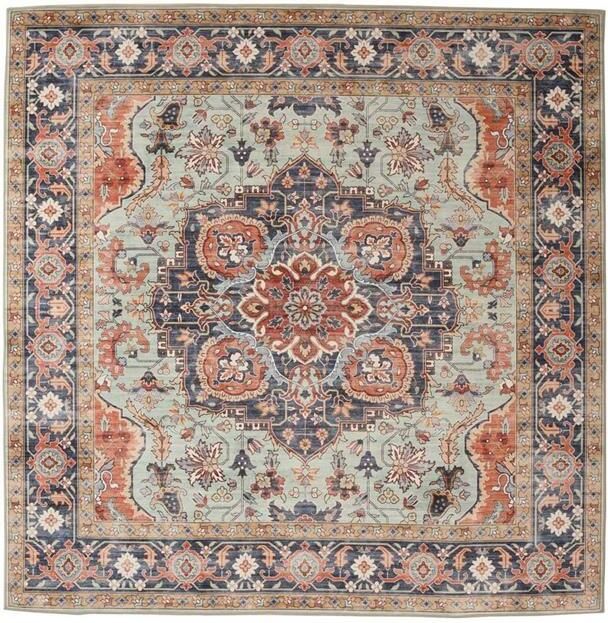 Heritaged Buitenkleed vierkant Vintage Valenca Fino groen blauw 200x200 cm - Foto 2