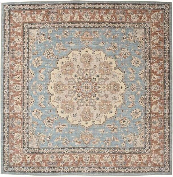 Heritaged Buitenkleed vierkant Vintage Valenca Nova lichtblauw beige 115x115 cm - Foto 2