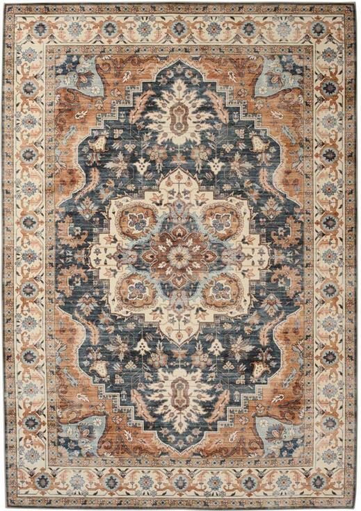 Heritaged Vintage buitenkleed Valenca Fino goud blauw 80x150 cm - Foto 2