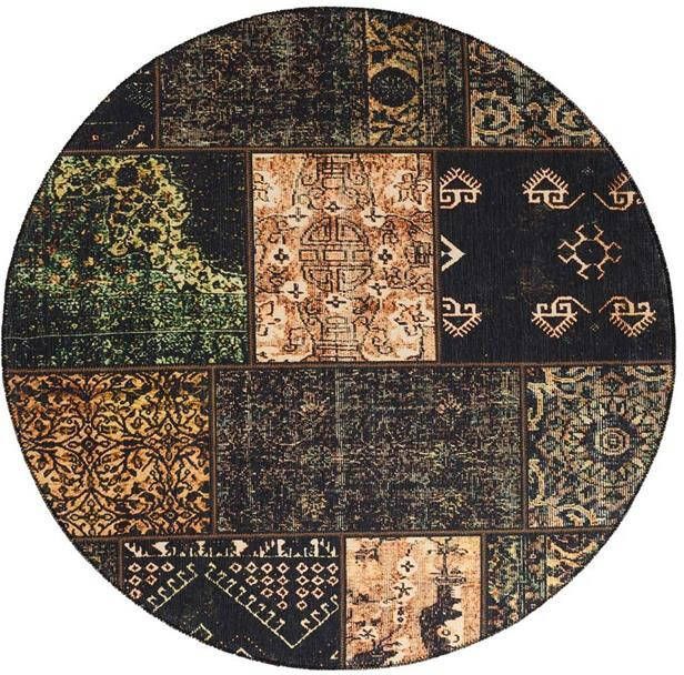 Heritaged Rond patchwork vloerkleed Fade No.1 olijfgroen 305 cm rond - Foto 2