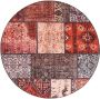 Heritaged Rond patchwork vloerkleed Fade No.1 rood multi 115 cm rond - Thumbnail 2