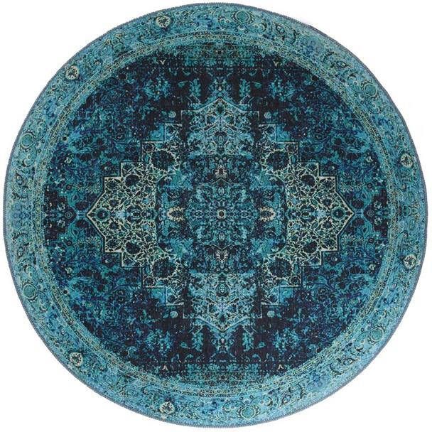 Heritaged Rond vintage vloerkleed Fade No.2 blauw 190 cm rond - Foto 2