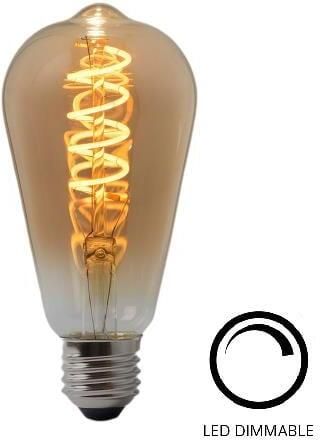 Highlight E27 4Watt Gold Spiraal 64mm Dimbaar