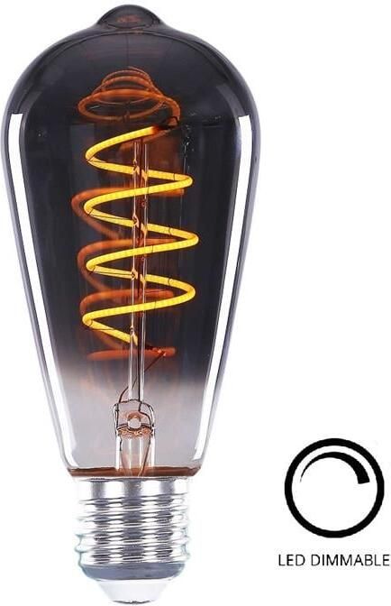 Highlight E27 4Watt Smoke Spiraal 64mm Dimbaar