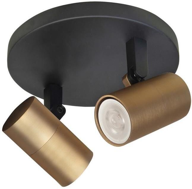Highlight Spot Piccolo Zwart-Goud GU10 mini 35mm 2-Lichts Ø 15cm