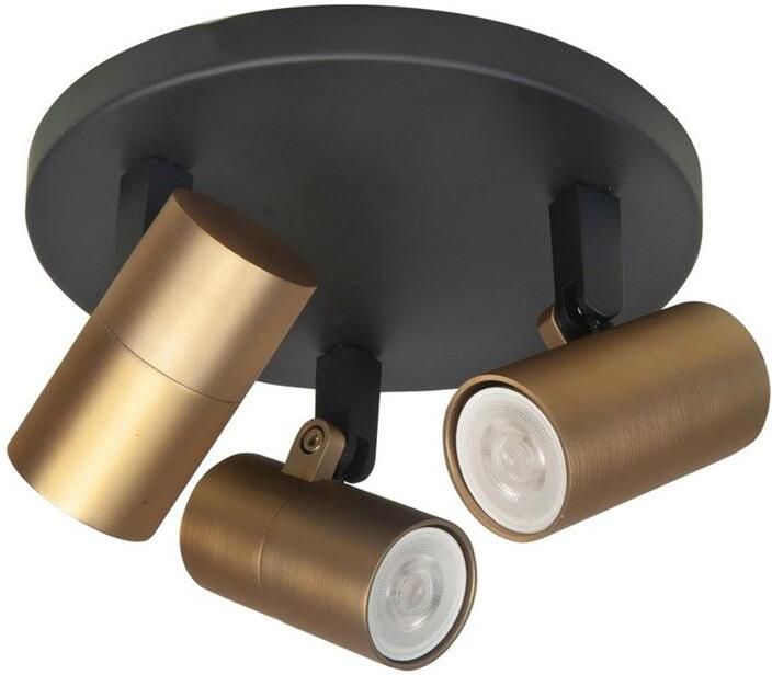 Highlight Spot Piccolo Zwart-Goud GU10 mini 35mm 3-Lichts Ø 17cm