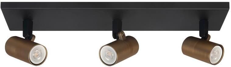 Highlight Spot Piccolo Zwart-Goud GU10 mini 35mm 3-Lichts Balk