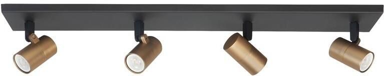 Highlight Spot Piccolo Zwart-Goud GU10 mini 35mm 4-Lichts Balk