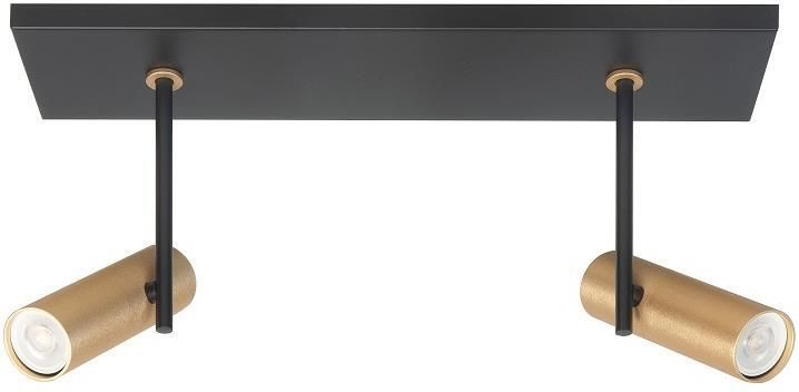 Highlight Spot Trend Zwart Goud Mini GU-10 Ø 35mm 2 Lichts Balk