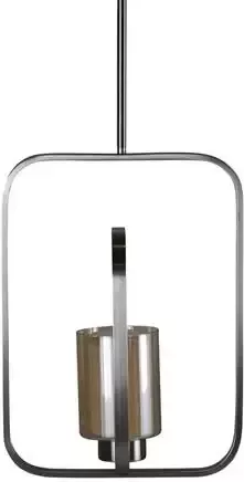 Hioshop Aludra verlichting hanglamp 34x12x46cm glas staal zilverkleur