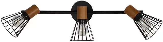 Hioshop Atticus verlichting wandlamp 48 5x16 5x15cm staal zwart hout