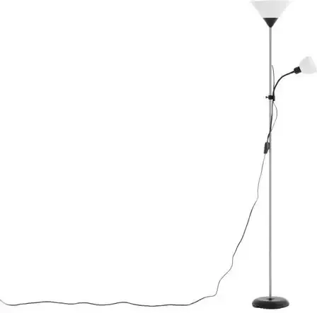 Hioshop Bagasi verlichting vloerlamp 24 5x24 5x178cm plastic beige zwart wit