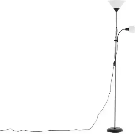 Hioshop Bagasi verlichting vloerlamp 24 5x24 5x178cm plastic zwart grijs wit