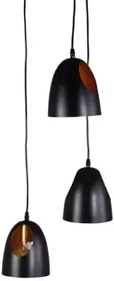 Hioshop Elda verlichting hanglamp Ø40cm staal zwart koper.