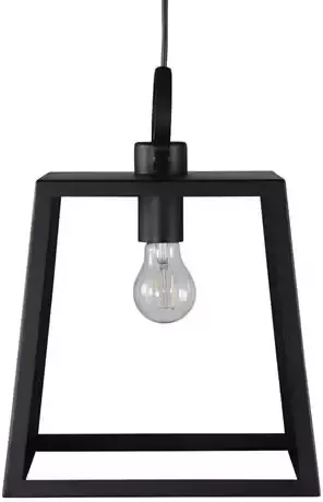 Hioshop Hage verlichting hanglamp 28x28x37 5cm staal zwart.