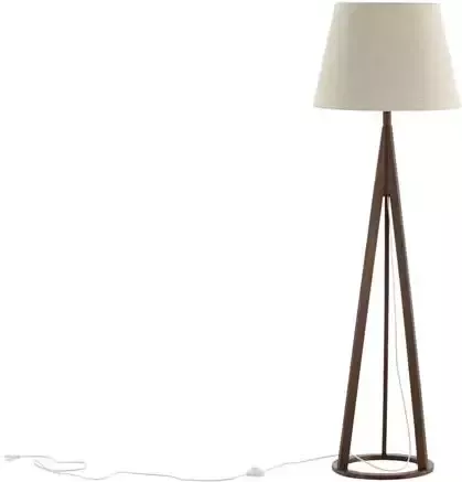 Hioshop Kona verlichting vloerlamp 51x51x160cm stof beige bruin.