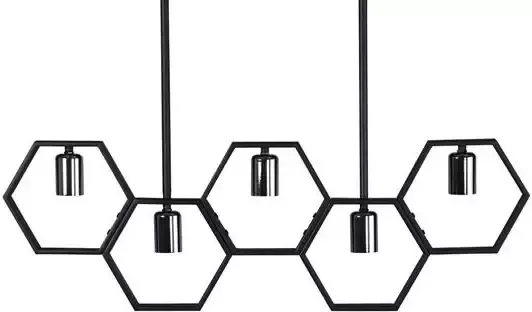 Hioshop Queen B verlichting hanglamp 80x4 2x26cm staal zwart.