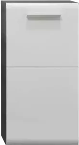 Trendteam smart living Badcommode commode kast hout voorzijde: wit hoogglans corpus: rookzilver 35 x 68 x 34 cm