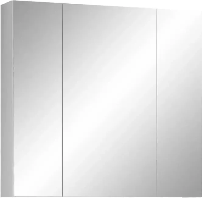 Trendteam smart living spiegelkast hout front: wit hoogglans Body: gerookt zilver 80 x 63 x 16 cm