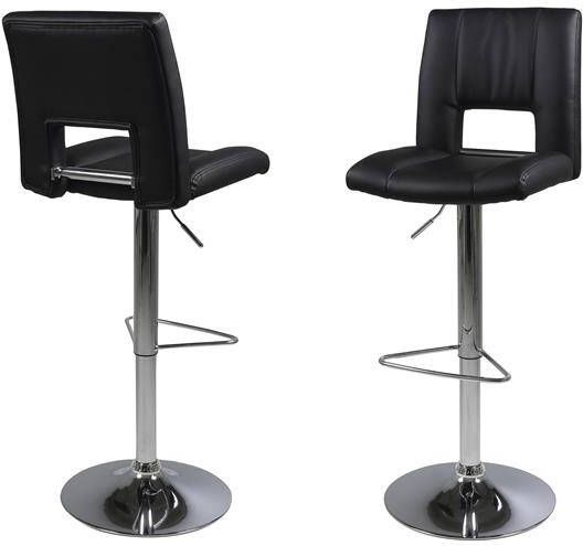 Giga Living Barkruk Wistad Zwart Zilver PU Leer Zithoogte 83cm Set van 2 - Foto 2