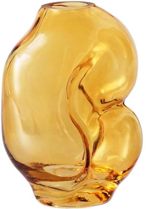 HKLIVING Gleam Glass Vaas Small Amber