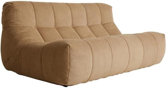 HKliving Lazy Lounge 2-zitsbank Rib Bruin