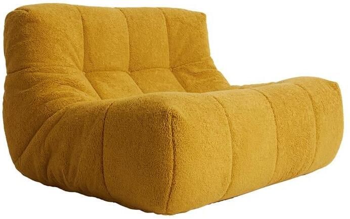 HKLIVING Lazy Lounge Fauteuil Fluffy Ochre - Foto 4