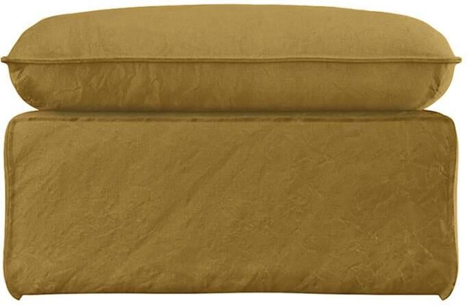 HKLIVING Nomad Hocker Linnen Burnt Ochre