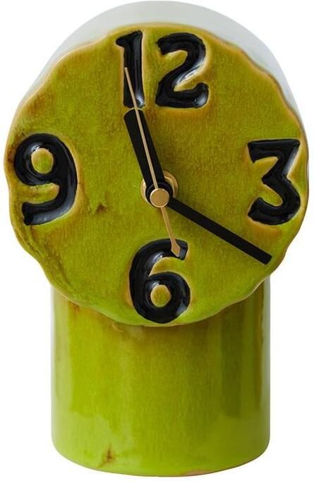 HKLIVING Retro Ceramics Tafelklok Olive