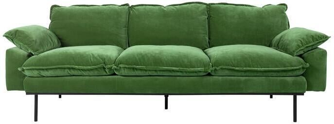 HKLIVING Retro Sofa 3-zitsbank Royal Velvet Groen