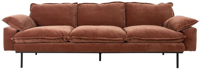 HKLIVING Retro Sofa 4-zitsbank Royal Velvet Magnolia
